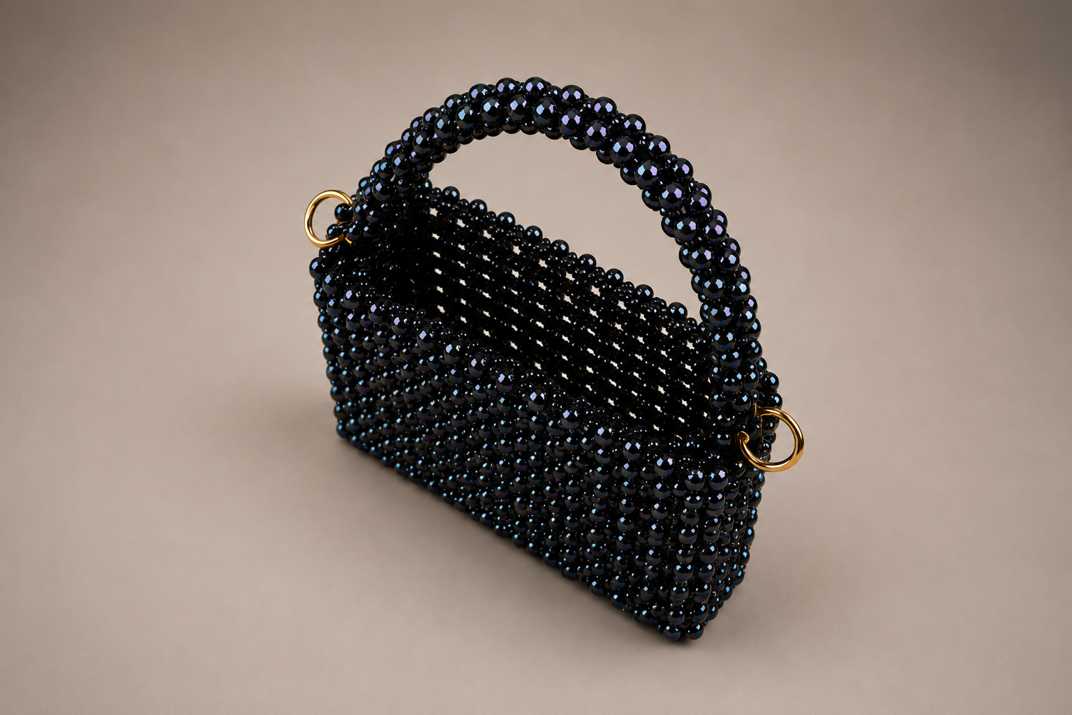 Ceylan Onyx Beaded bag, angled view