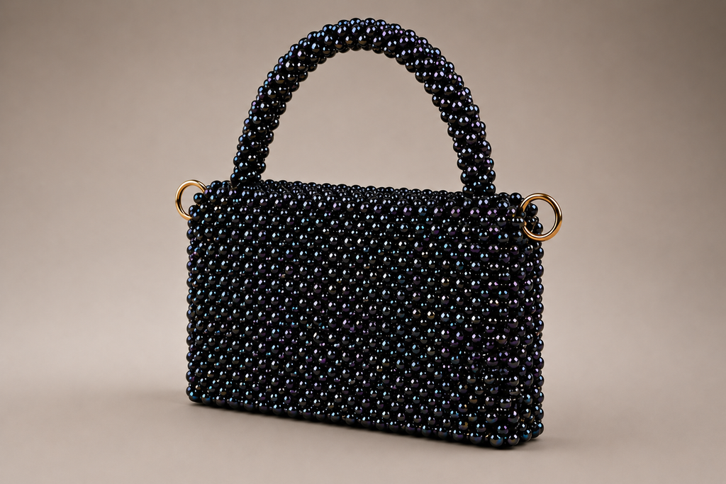 Ceylan Onyx Beaded bag, three-quarter view